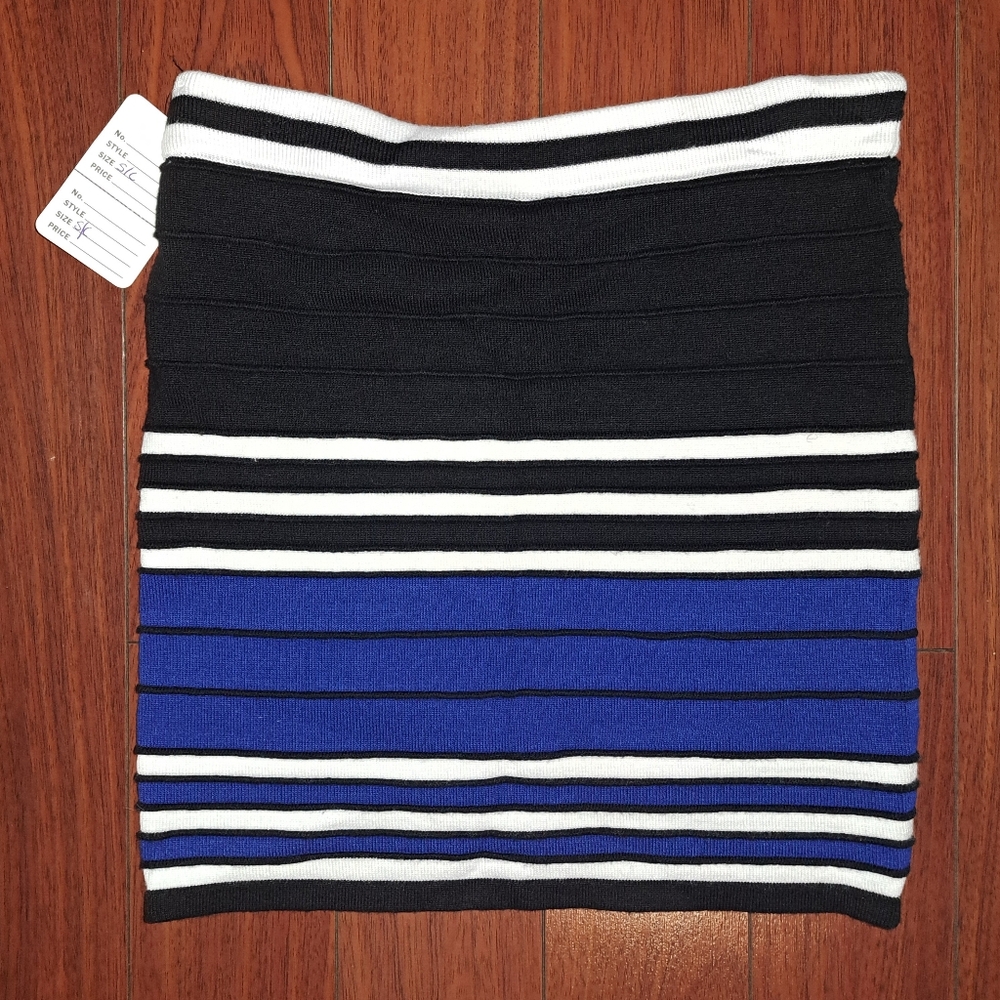 Womens Bongo Royal Blue Striped Skirt Sz Small